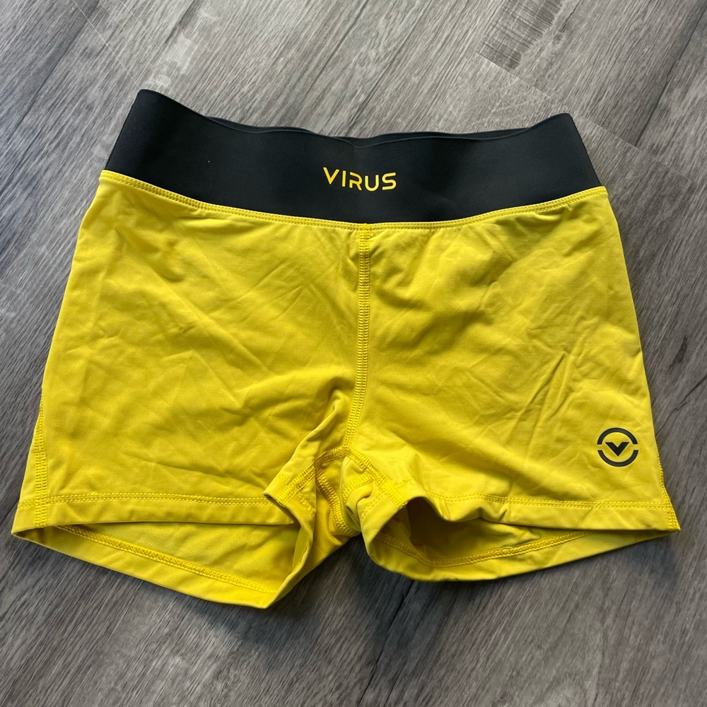 Virus Yellow Athletic Shorts